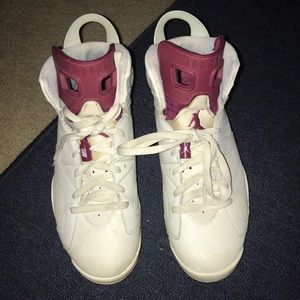 Maroon air Jordan 6’s